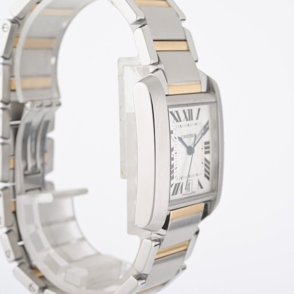 Cartier Tank Francaise 2302 Large 18k Yellow Gold/Steel 28x32mm Automatic Watch - Picture 4 of 13